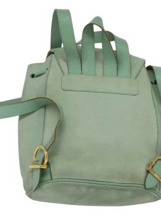 Salvatore Ferragamo Backpack Suede Peppermint Gold Auth 115402 main image 16